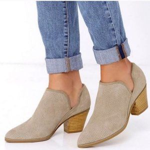 Seychelles Sashay Taupe Suede Leather Ankle Bootie